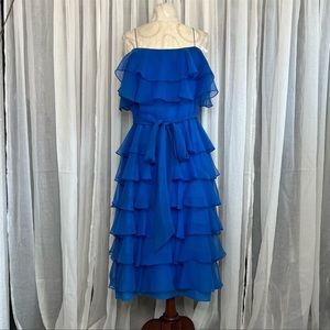 Vintage Miss Elliette Blue Ruffle Dress